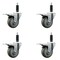 Service Caster 3.5'' Gray Poly Swivel 1'' Expanding Stem Caster Set Total Lock Brake, 4PK SCC-EXTTL20S3514-PPUB-1-4 - alternate 1